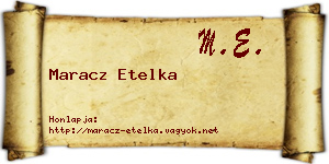 Maracz Etelka névjegykártya